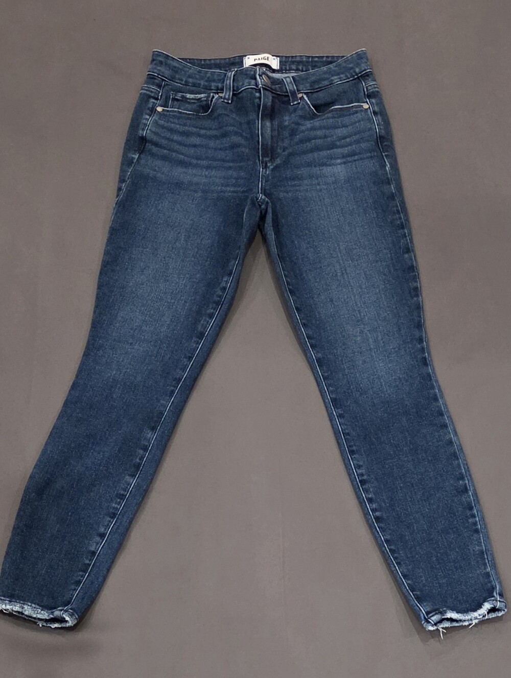 Paige Hoxton Ankle Skinny Jeans Size 26 Dark Wash Stretch Denim